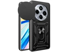 Funda Armadura Militar Xiaomi Redmi 14C / Poco C75 con Protección de Cámara, Soporte Metálico y Anillo Negro