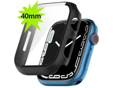 Funda PC + Cristal Templado Apple Watch 40mm Negro - Compatible con Apple Watch 4/5/6/SE | Crococase