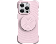 Funda iPhone 16 Pro Max Rosa, Magnética de Silicona Ondulada con Soporte MagSafe