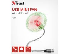 Trust Flex Ventilador USB Mini con Reloj LED