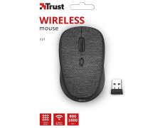 TRUST WIRELESS MOUSE  YVI - BLACK TEJIDO (NEGRO) (SENSOR OPTICO DE 800 - 1.600 PPP REALES)