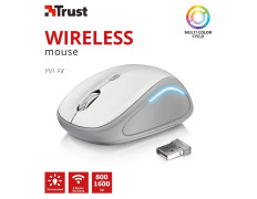 TRUST WIRELESS MOUSE YVI FX - WHITE (SENSOR OPTICO DE 800 - 1.600 PPP REALES)