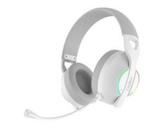 HEADSET BLUETOOTH COOLBOX WB01-B BLANCO RGB BT 5.4 2.4GHz JACK 3.5mm USB-A Y USB-C