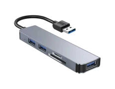 Hub USB 5 en 1 BYL-2103U Plata - USB/USB 3.0+2.0+Tarjeta SD+microSD