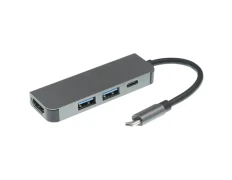 Hub USB BYL-2011 4 en 1 Tipo-C/HDMI+USB 3.0 Gris
