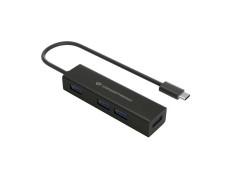 HUB USB-C 3.0 Conceptronic 4 Puertos USB 3.0 Negro Aluminio