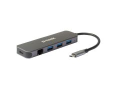 HUB USB-C D-LINK DUB-2334 3xUSB3.0 1xUSB-C PD 60W 1xGb RJ45