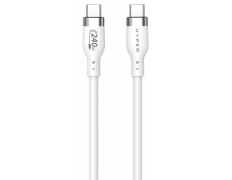 Cable USB-C a USB-C de silicona de 240 W HyperJuice (6ft/2m) - Blanco