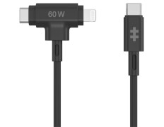 Cable USB-C a USB-C - HYPER Lightning Juice, USB 2.0, USB-C, USB-C, Negro