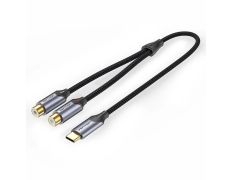 CONVERSOR USB-C/M A 2x RCA/H 1.5 GRIS VENTION - Cable de audio con conector USB-C a 2x RCA/H 1.5 gris de Vention
