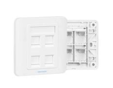 PLACA DE PARED VENTION BLANCA RJ45 4 PUERTOS TIPO 86