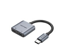 Conversor USB-C a 2x USB-C Vention Gris