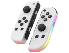 Mando J-C Set Izq/Dcha Blanco con RGB - Controlador para juegos en color blanco con luces RGB