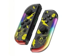 Mandos Nintendo Switch Transparente/Amarillo con RGB