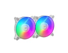Kit Ventilador Interno FRGB Mars Gaming MF-DUO White 12x12cm. Ultrasilenciosos 15dB con Iluminación FRG