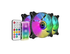 Título optimizado: KIT Ventilador Interno ARGB Mars Gaming MF-3D Kit Black 12x12cm - Efecto Espejo Infinito