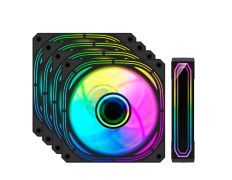 Kit de 4 Ventiladores Internos ARGB Coolbox Infinity Pro Negro 120mm