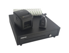 Kit TPV APPROX Cajón Negro + Scanner + Impresora Térmica USB + Papel CYT8060BPA