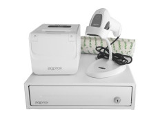 Kit TPV Approx Cajón Blanco + Escáner LS11ASWH + Impresora POS80AMUSEWH + Papel CYT8060BPA