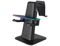 Soporte Vertical Kiwi Design QC03 RGB con Carga Magnética para Meta Quest 3/Quest 2/Quest PRO Negro