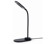 Gembird - Lámpara De Escritorio Con Cargador Inalámbrico Negro