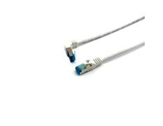 LATIGUILLO APANTALLADO CATEGORÍA 6A 2M BLANCO - CONECTOR ANGULO RECTO LIBRE HALÓGENOS