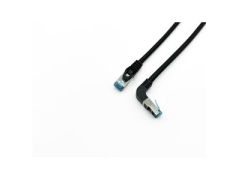 LATIGUILLO APANTALLADO S/FTP CATEGORIA 6A CONECTOR ANGULO RECTO LIBRE HALOGENOS 2M COLOR NEGRO