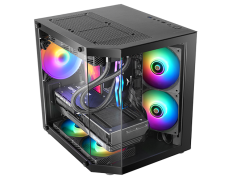CAJA MARS GAMING MC3TLITE MICROATX NEGRO CRISTAL TEMPLADO 3 PANELES GPU MAX. 275mm 1x3.5 2x2.5