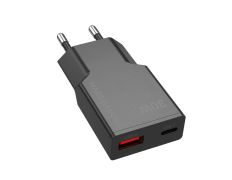 CARGADOR USB MARS GAMING GAN MD-GAN30 30W 1xUSB-C 1xUSB-A PD NEGRO