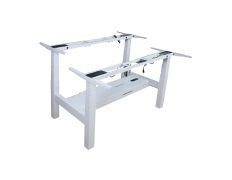 Mesa Gaming Eléctrica Doble Ergonómica Altura Regulable - Blanco