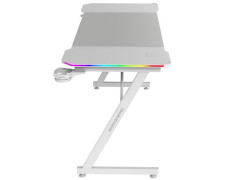 MESA MARS GAMING MGDX140RGBW - Fibra de Carbono RGB - Chasis de Acero - Blanco