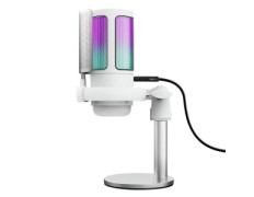 MICROFONO TRUST GXT 238W AURON GAMING USB ILUMINACION LED PATRON CARDIOIDE TRIPODE BLANCO