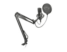 MICRÓFONO TRUST GXT 252+ EMITA PC PATRON CARDIOIDE CON BRAZO SOPORTE Y ESTUCHE FILTRO