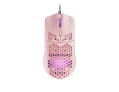 Mouse Mars Gaming RGB MMAX Diseño Hive Pink 12400dpi - Modelo Pixart 3327Pro, Switch Huano, Superficie Perforad