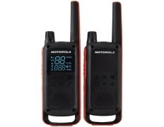Walkie Talkie Motorola Talkabout T82 Two-Way Pack de 2 en Negro y Naranja - 16 Canales