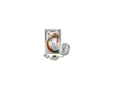 Mouse 3FREE Mini Óptico USB Blanco Rosa con Cable Retráctil