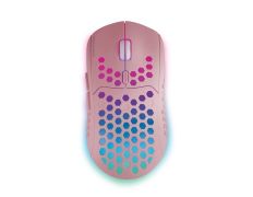 Mouse Mars Gaming Wireless RGB MMW3 Pink USB 2.4G Batería Recargable 3200 DPI Ultraligero Hive Ilumin