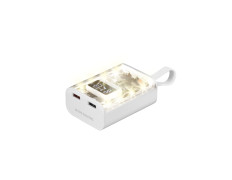 POWERBANK MARS GAMING 10000mAh LINTERNA DISEÑO TRANSPARENTE Y BLANCO 1xUSB-C PD 2xUSB-A 1xMicroUSB