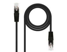 CABLE DE RED CAT6 0.5M NEGRO | RJ45 UTP NANOCABLE