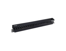 PANEL DE GESTIÓN DE CABLES PARA RACK 19" PLÁSTICO NEGRO EQUIP
