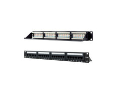 Panel de conexiones para redes Nanocable 24 puertos RJ45 Cat.6A UTP 19" 1U DUAL IDC