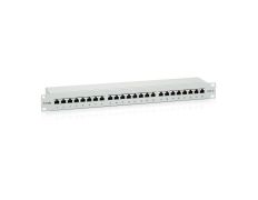 PATCH PANEL 24 PUERTOS PREMIUM CATEGORÍA 6 APANTALLADO GRIS CLARO - Marca Equip