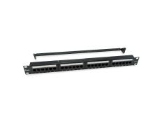Patch Panel 24 puertos UTP categoría 6 1U color negro - Marca EQUIP