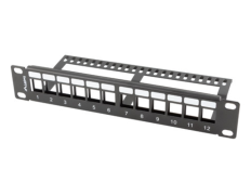 PATCH PANEL LANBERG 12 PUERTOS 1U RACK 19-ORGANIZADOR MODULOS KEYSTONE NEGRO