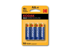 PILAS AA KODAK SUPER ALCALINA MAX LR6 2800 mAh - PACK 4 UNIDADES (ecotasas incluidas)