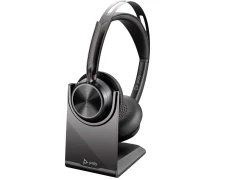 Auriculares inalámbricos PolyVoyager Focus 2 con adaptador USB-C y Soporte de carga