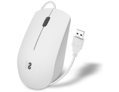Ratón SUBBLIM Business Silencioso con Cable USB Blanco 1200 DPI