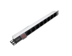 Regleta de alimentación para Rack 19" 1U de aluminio con interruptor y 8 tomas - Marca EQUIP