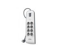 Regleta de Alimentación Belkin BSV804VF2M-V2 Blanco con 8 Tomas y Protección USB-A