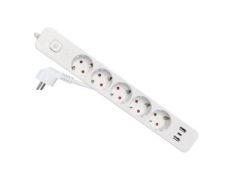 Regleta EQUIP 245555 5 Tomas SCHUKO USB-A/C Blanco